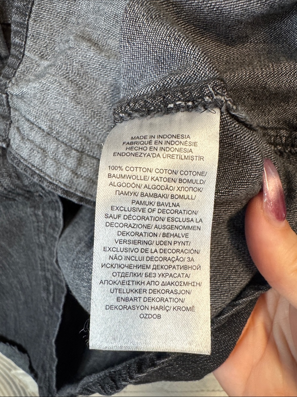 Ralph Lauren Charcoal Ruffled Denim Blouse N0595 - Picture 3 of 8